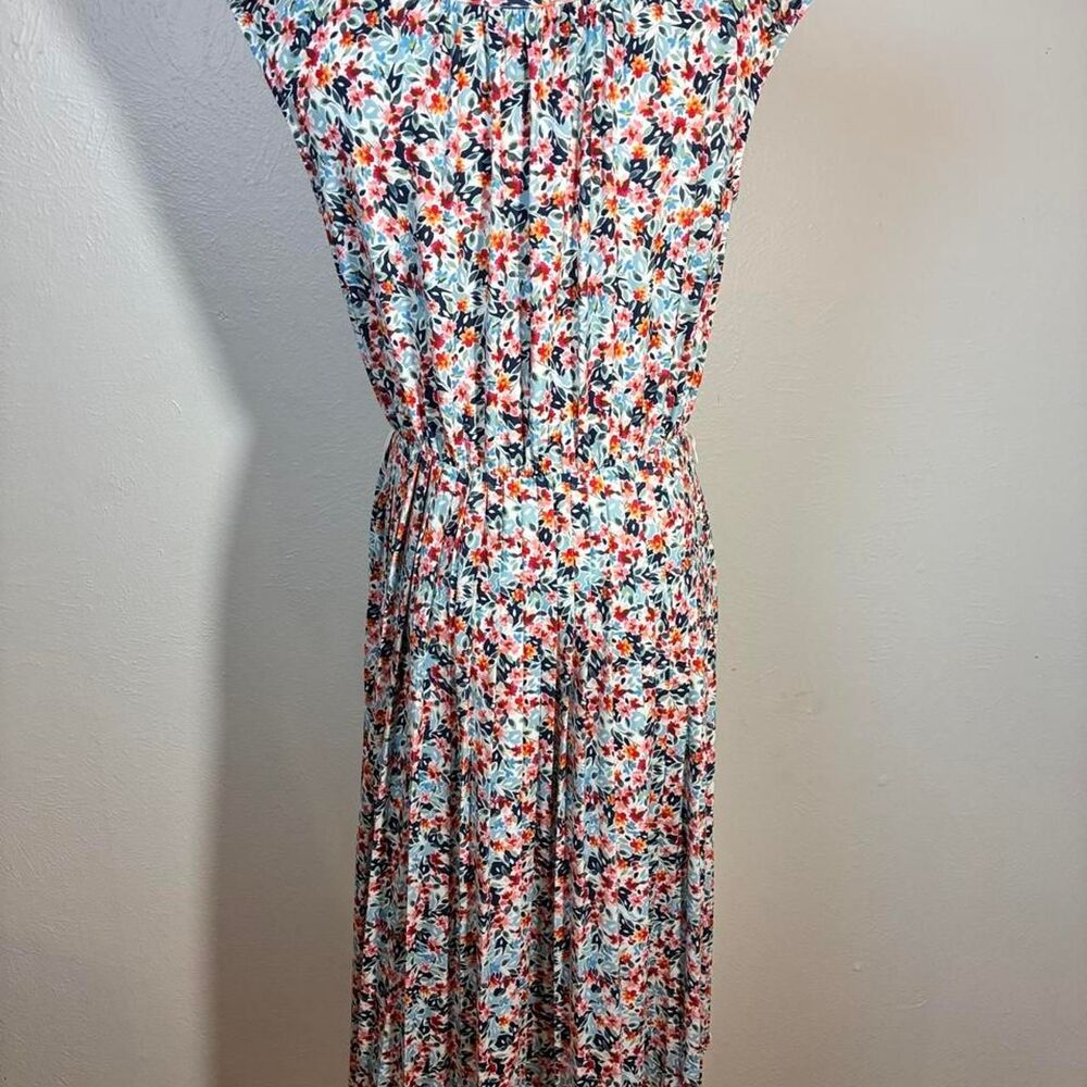 LOFT XXS MIDI Dress SIZER XXS FLORAL PLEATED, NO BELT, CUT OUT